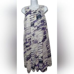 Simply Vera Vera Wang Purple Chiffon Sleeveless Knee Length Dress W Pockets PM